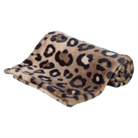 Trixie hondendeken leo soft pluche bruin / panterprint