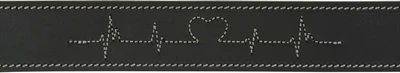 Trixie halsband hond rustic vetleer heartbeat zwart - Afbeelding 3