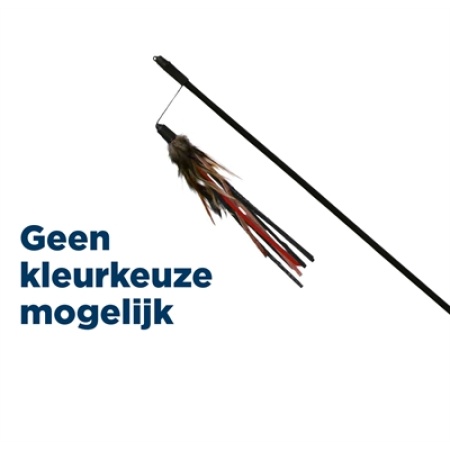 Trixie kattenhengel leer met veer assorti