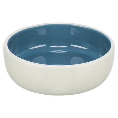 Trixie voerbak kat keramiek creme / blauw