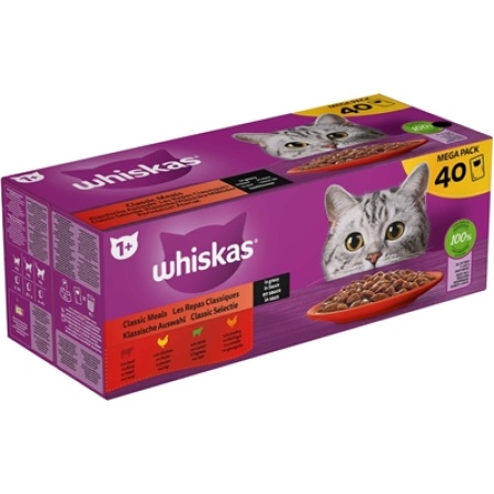 Whiskas multipack pouch adult classic selectie vlees in saus