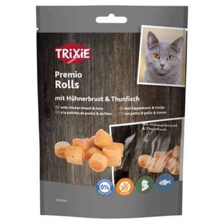 Trixie premio kip & tonijn rolletjes voor katten glutenvrij