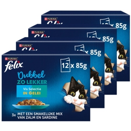 Felix dubbel zo lekker vis selectie in gelei