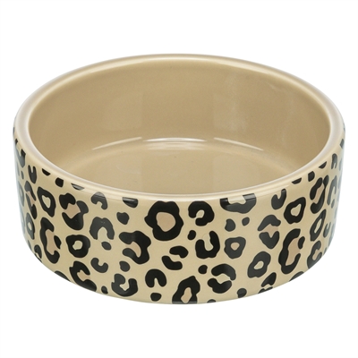 Trixie voerbak / drinkbak leo kat keramiek panterprint assorti - Afbeelding 4