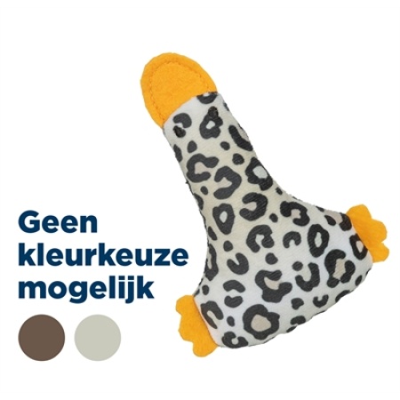 Trixie eend pluche panterprint met kattenkruid / catnip assorti