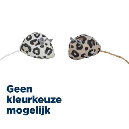 Trixie pluche muis panterprint met kattenkruid / catnip assorti