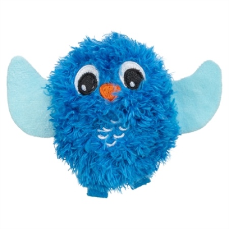Trixie uil pluche met kattenkruid / catnip blauw