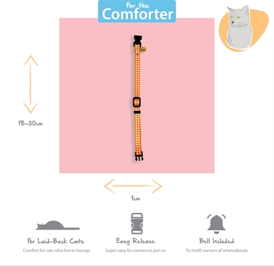 Happy pet tabby patch halsband kat ruit oranje - Afbeelding 5