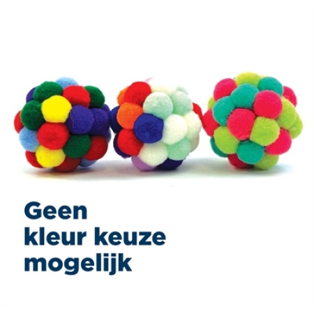 Happy pet tabby patch pom pom bal assorti