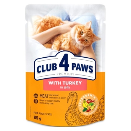 Club 4 paws premium adult turkey in jelly pouch