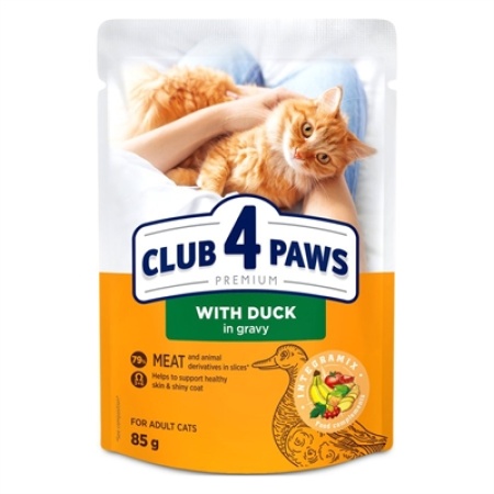 Club 4 paws premium adult duck in gravy pouch
