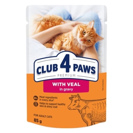 Club 4 paws premium adult veal in gravy pouch
