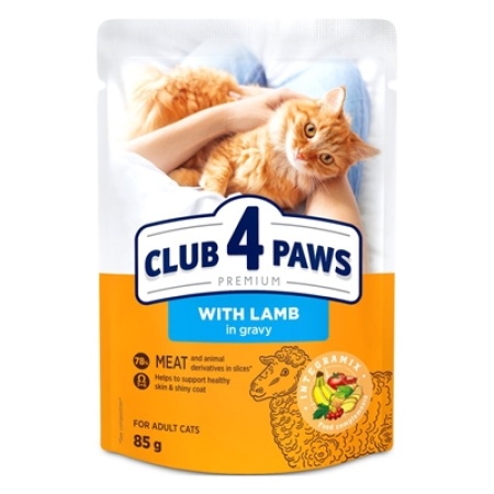 Club 4 paws premium adult lamb in gravy pouch
