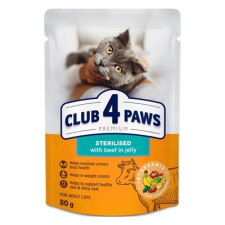 Club 4 paws premium adult sterilised rabbit in jelly pouch