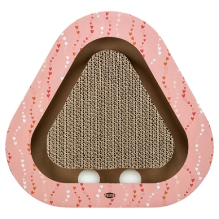 Trixie krabplank hartjes met ballen driehoekig karton zalm