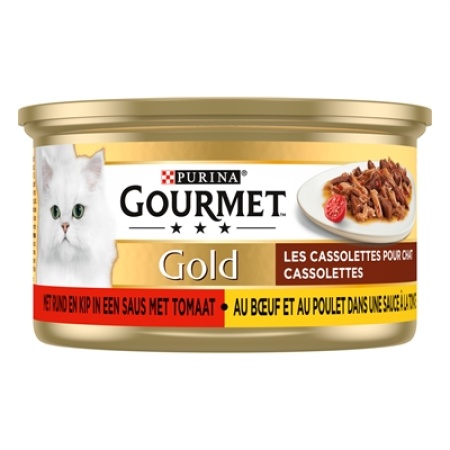Gourmet gold cassolettes duet van vlees in saus met tomaten