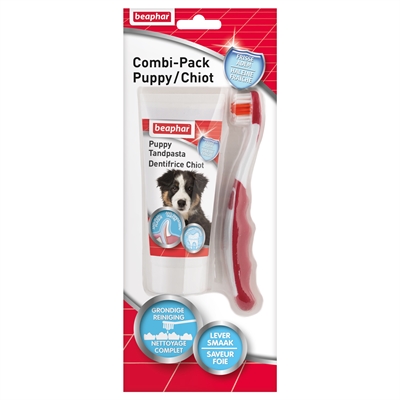 Beaphar tandpasta en borstel combi-pack puppy