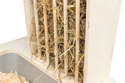 Trixie voederstation met voerbak / waterbak / hooiruif hout naturel - Afbeelding 5