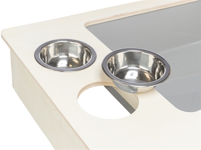 Trixie voederstation met voerbak / waterbak / hooiruif hout naturel - Afbeelding 9