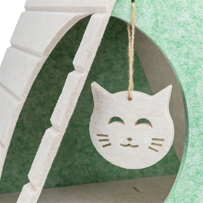 Trixie kattenmand speelbox lucy driehoekig vilt zand / groen - Afbeelding 6