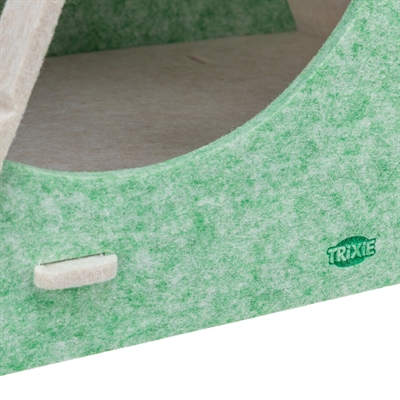 Trixie kattenmand speelbox lucy driehoekig vilt zand / groen - Afbeelding 7
