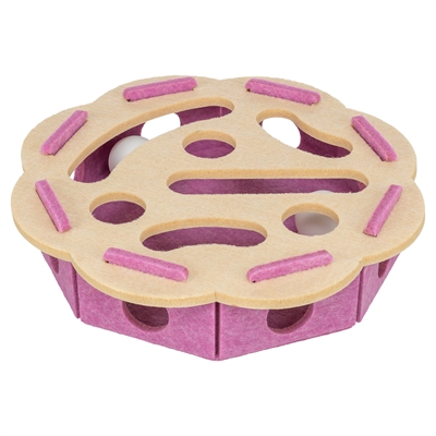Trixie hole'n'roll bloem vilt roze / beige