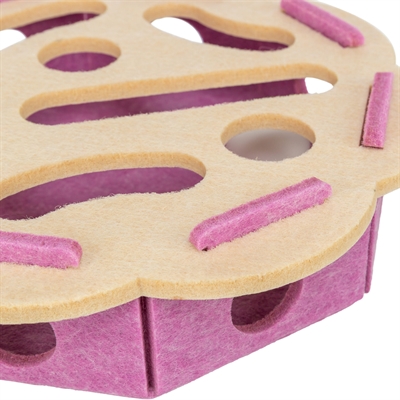 Trixie hole'n'roll bloem vilt roze / beige - Afbeelding 4