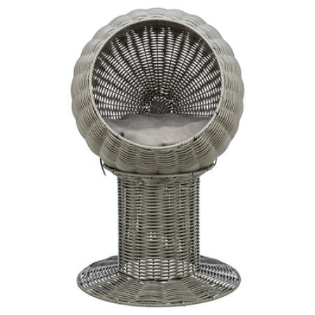 Trixie kattenmand amalia rond polyrattan grijs