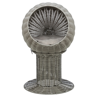Trixie kattenmand amalia rond polyrattan grijs