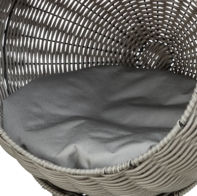 Trixie kattenmand amalia rond polyrattan grijs - Afbeelding 4