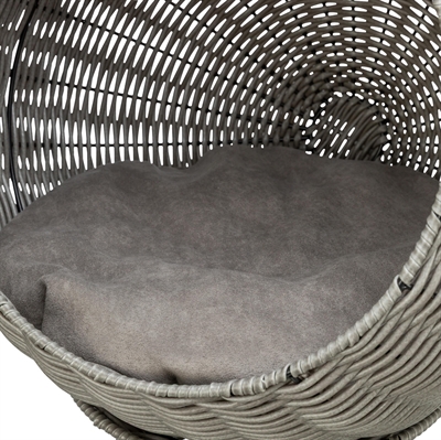 Trixie kattenmand amalia rond polyrattan grijs - Afbeelding 5