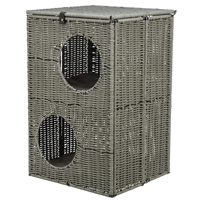 Trixie kattenmand amalia hoekig polyrattan grijs - Afbeelding 2
