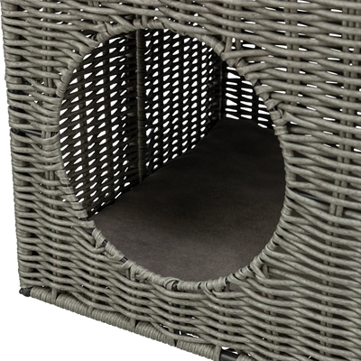 Trixie kattenmand amalia hoekig polyrattan grijs - Afbeelding 7