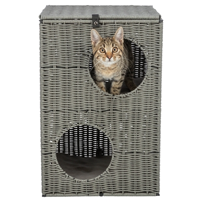 Trixie kattenmand amalia hoekig polyrattan grijs - Afbeelding 10