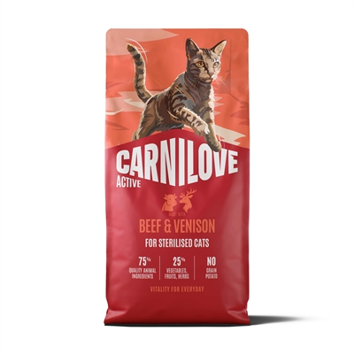 Carnilove active adult sterilised all breeds beef / venison