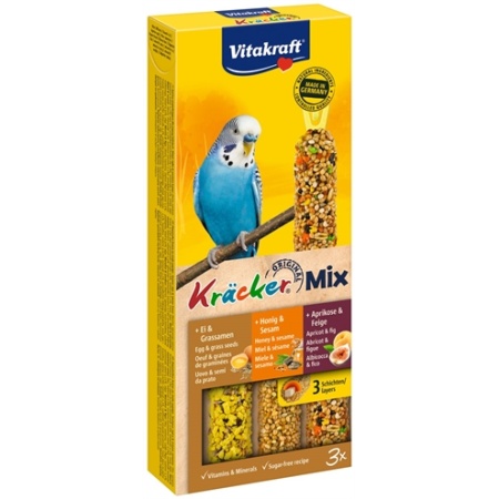 Vitakraft parkiet kracker honing/fruit/ei