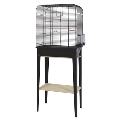 Zolux vogelkooi chic loft met meubel zwart - Afbeelding 2